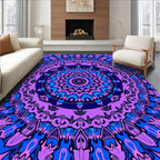 Vibrant Royal Blue Pink Mandala Rug