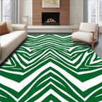 Green Zebra Stripe Pattern Rug