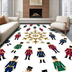 Nutcracker Soldier Snowflake Pattern Rug