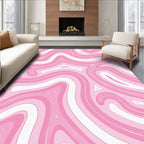 Pink Swirl Abstract Pattern Design Rug