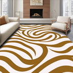 Brown Swirl Wave Pattern Rug