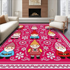 Whimsical Gnome Winter Snow Floral Rug
