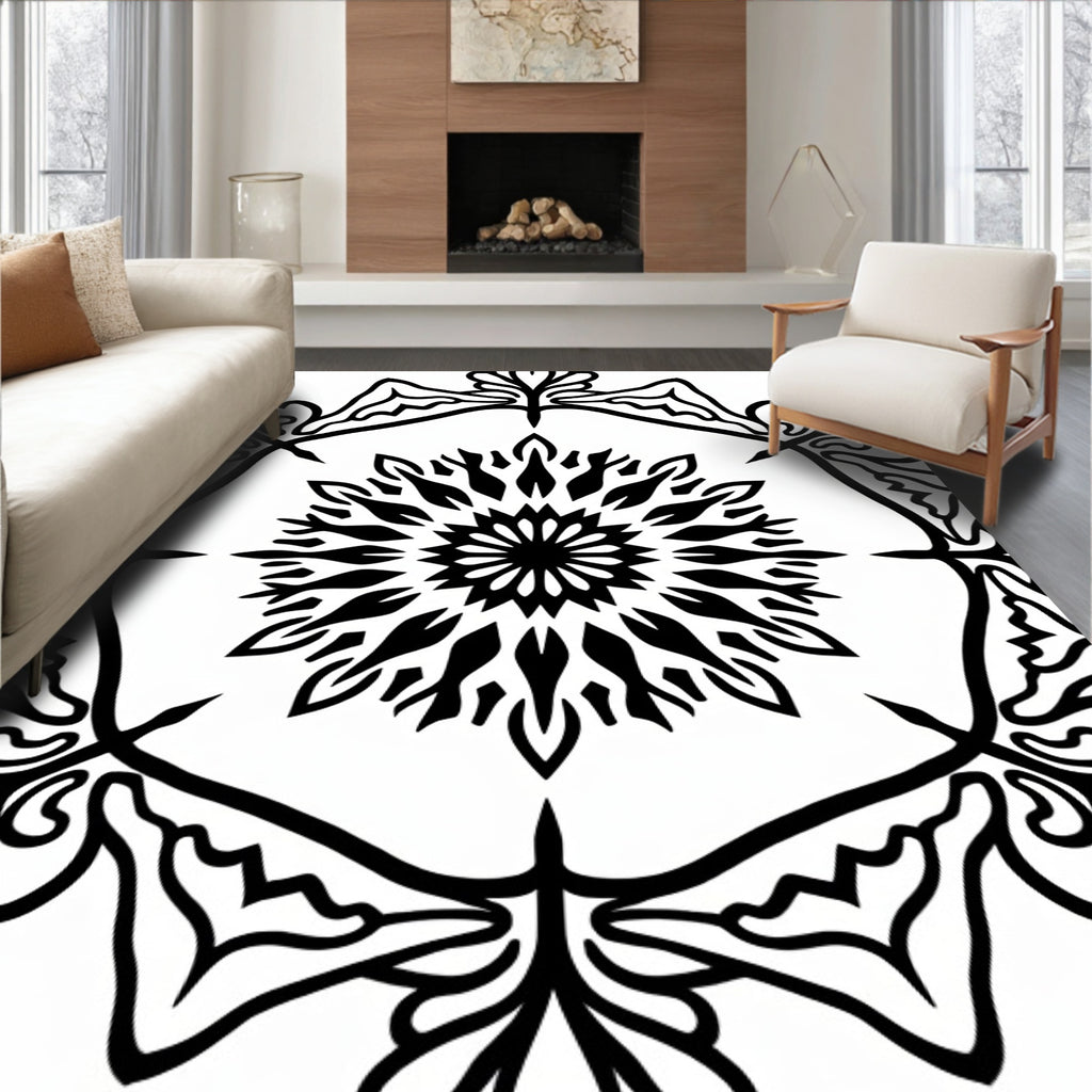 Bold Floral Mandala Style Design Rug