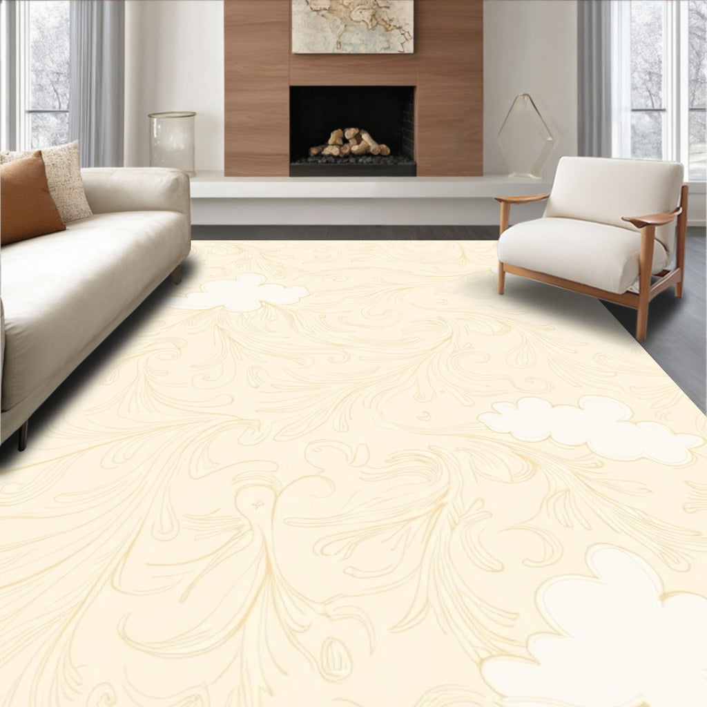 Cream Cloud Vine Style Rug