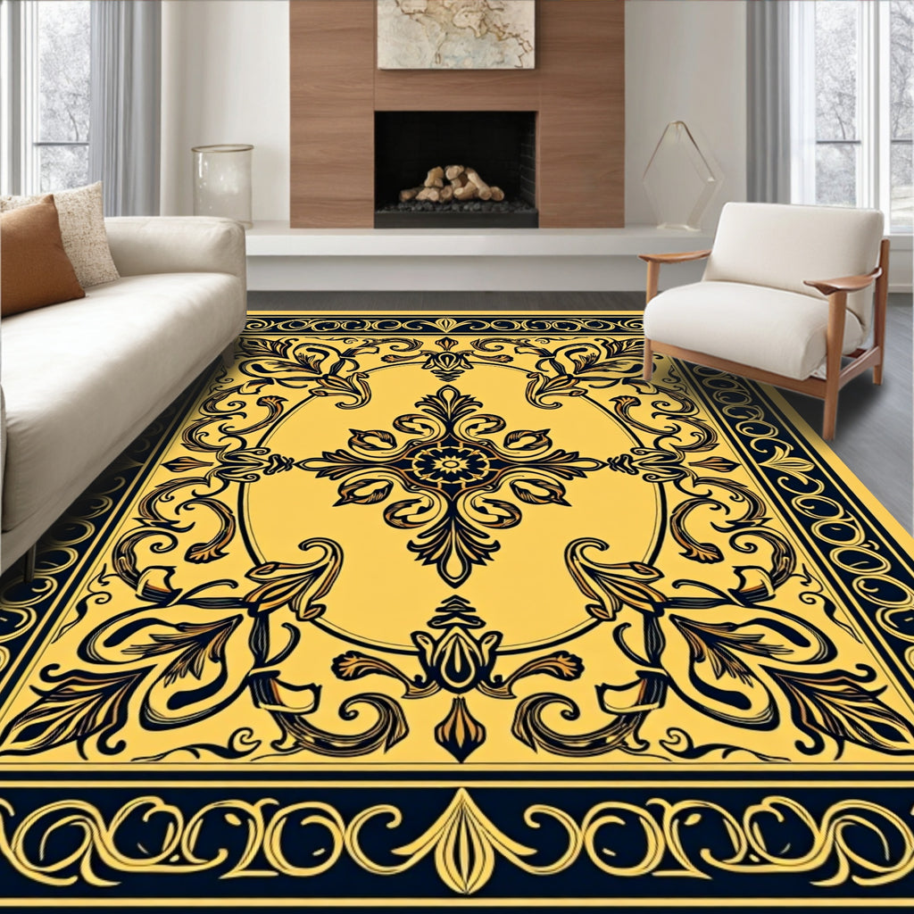 Elegant Floral Medallion Pattern Rug