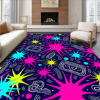 Vibrant Starburst Doodle Pattern Rug