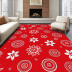 Boho Sunburst Floral Pattern Rug