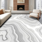 Abstract Gray Geode Pattern Rug
