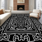 Intricate Line Art Symmetry Rug