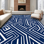 Interlocking Geometric Maze Design Rug