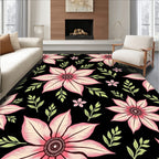 Pink Floral Botanical Garden Rug