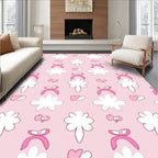Cute Pink Heart Bow Pattern Rug