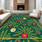 Botanical Branch With Ornaments Pattern Rug