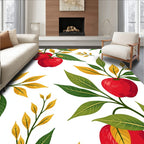 Red Apple Branch Pattern Rug