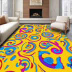 Vibrant Swirling Abstract Pattern Rug