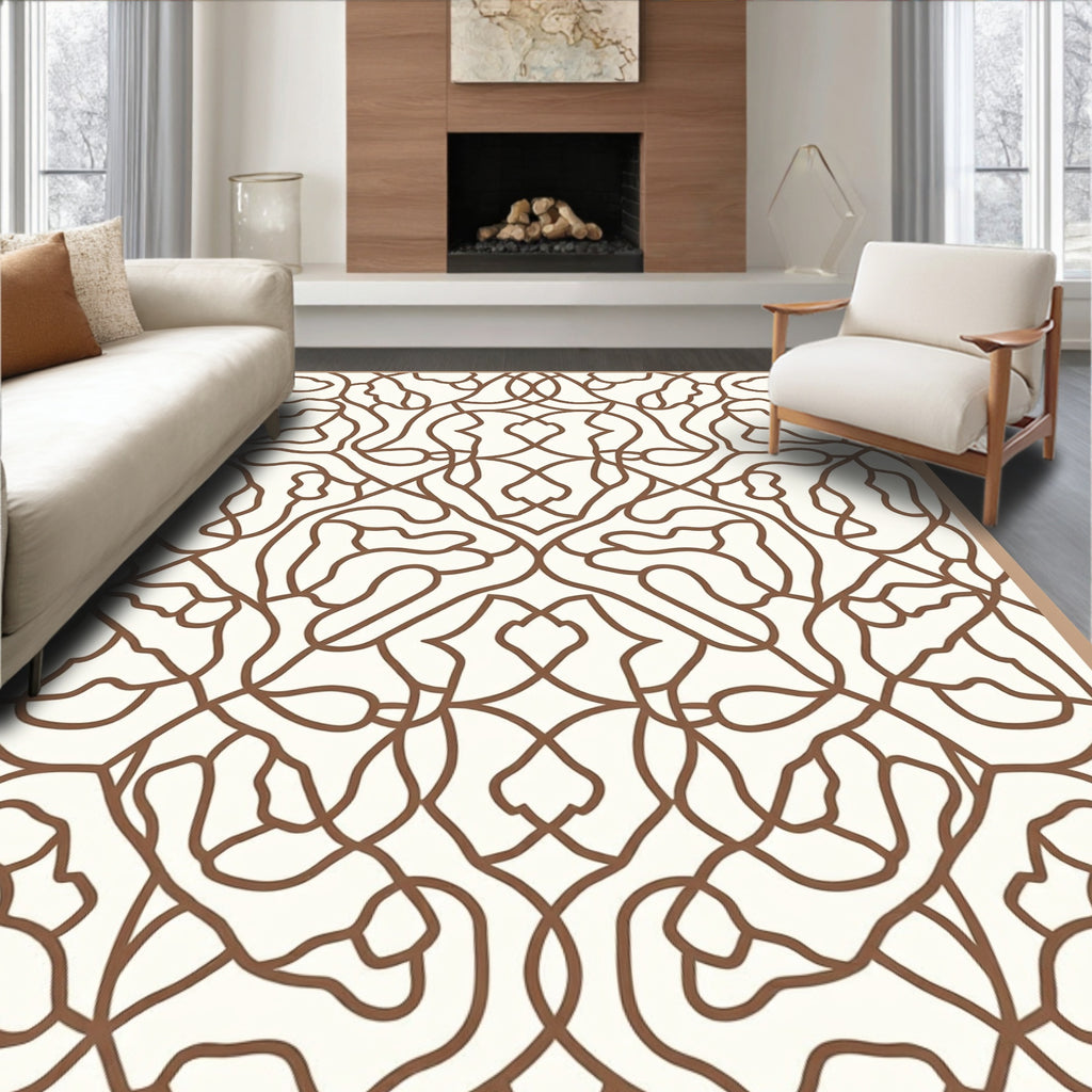 Abstract Vine Pattern Overlay Rug