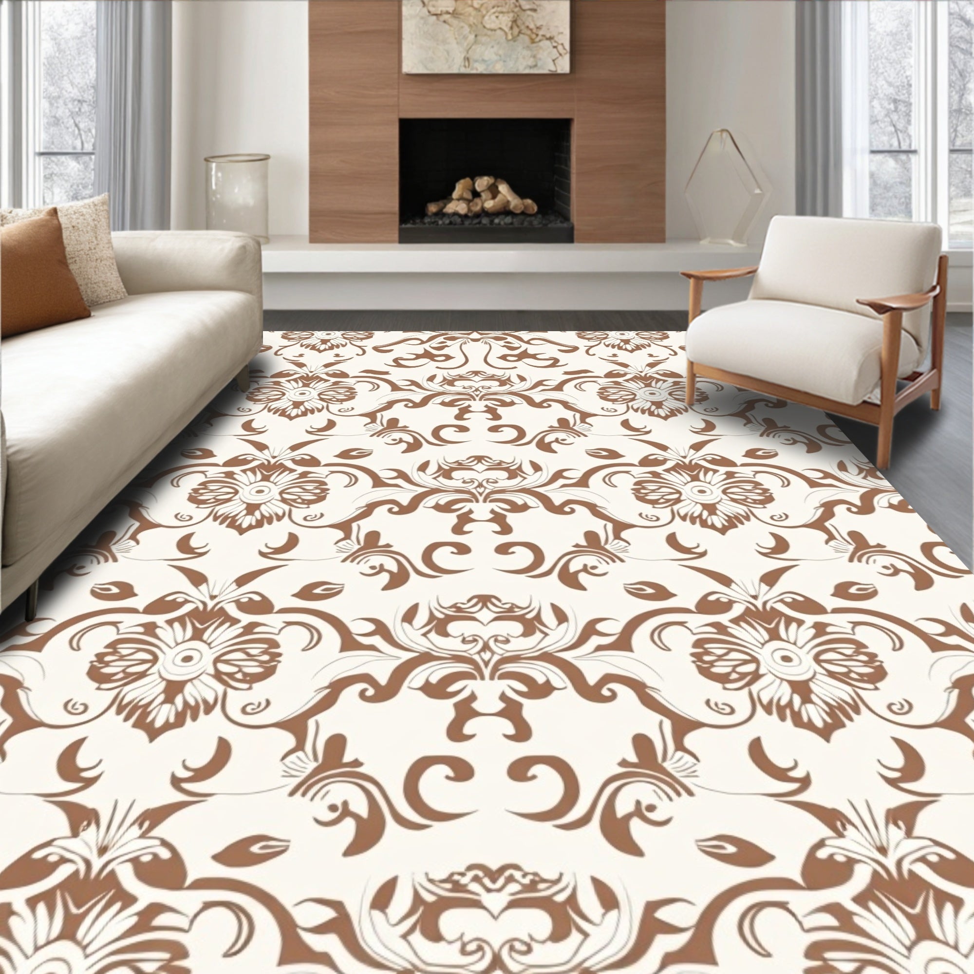 Classic Floral Swirls Design Rug
