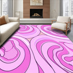 Swirling Pink Abstract Pattern Rug