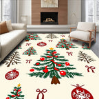 Festive Trees Christmas Ornaments Design Rug