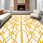 Art Deco Gold Geometric Pattern Rug