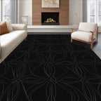Dark Interlocking Vine Pattern Rug
