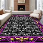 Geometric Abstract Metallic Pattern Rug