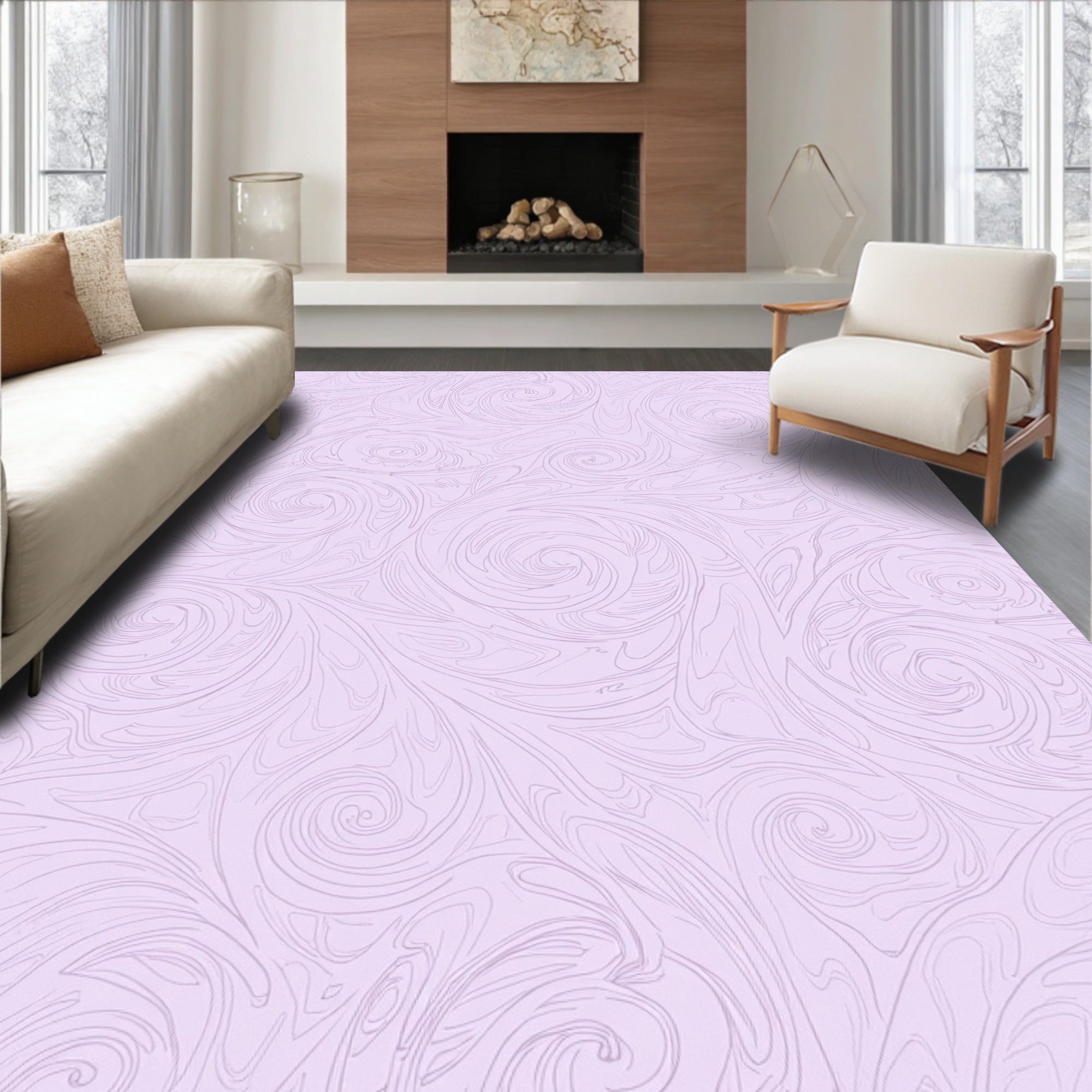 Serene Swirls Pastel Pattern Rug