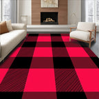 Bold Red and Black Buffalo Check Rug
