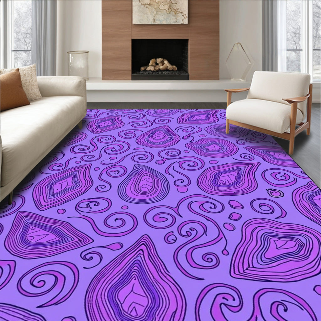 Purple Swirl Geode Pattern Rug