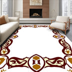 Ornate Floral Patterned Border Rug