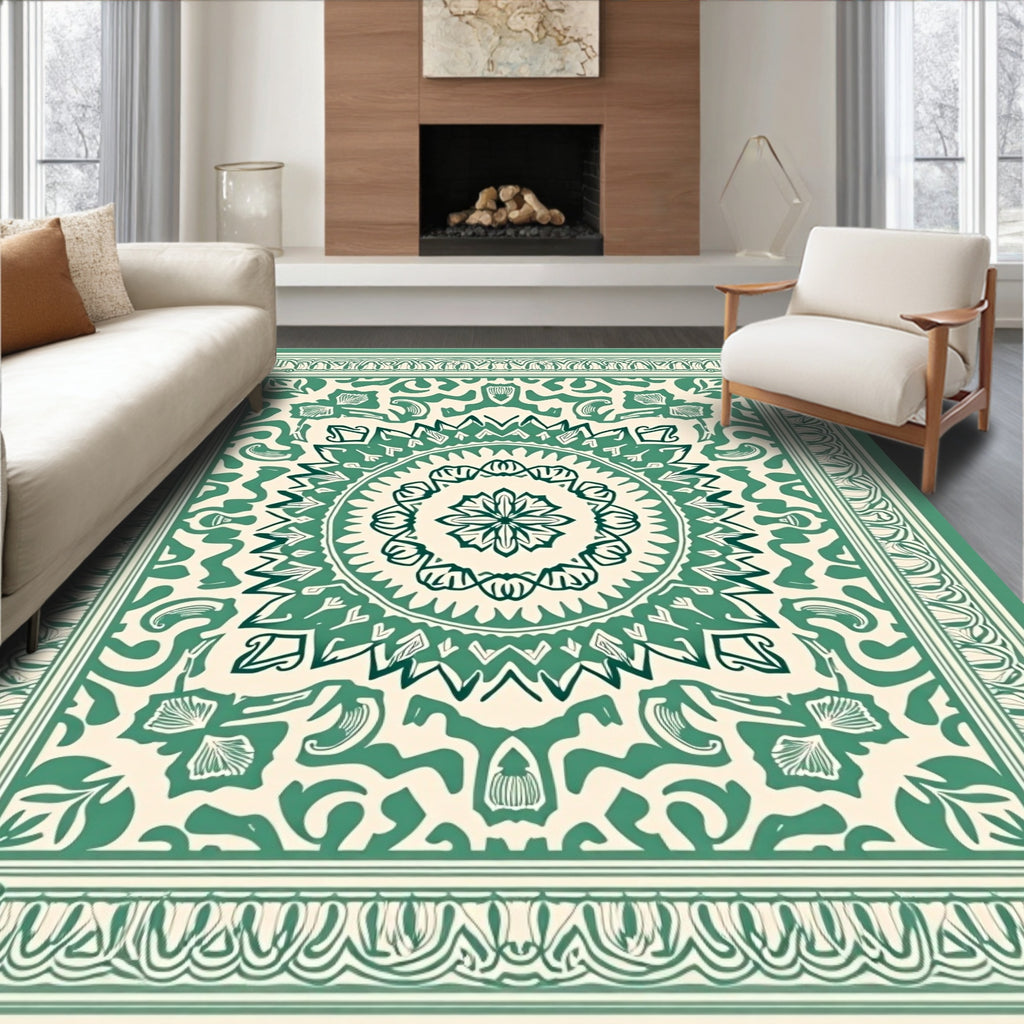 Greenery Floral medallion Pattern Rug