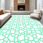 Geometric Mint Green Pattern Rug