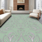 Art Nouveau Floral Outline Design Rug