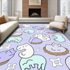 Cute Napping Cats Pattern Rug