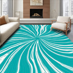 Teal Marble Swirl Abstract Rug