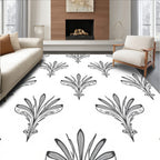 Art Deco Floral Motif Pattern Rug