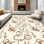 Retro Floral Swirls Pattern Rug