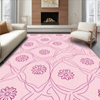 Pink Floral Lattice Pattern Rug