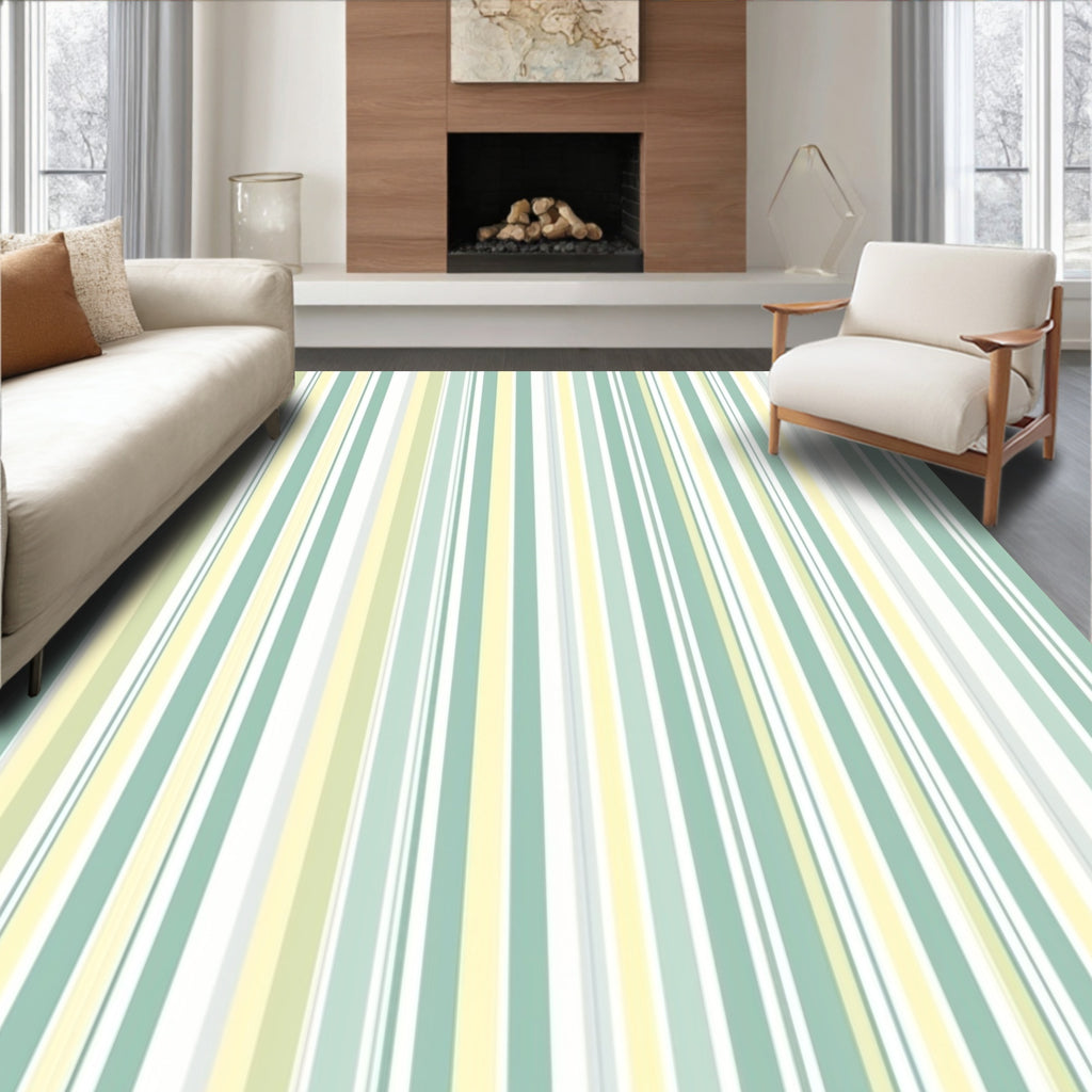 Pastel Vertical Stripe Pattern Design Rug