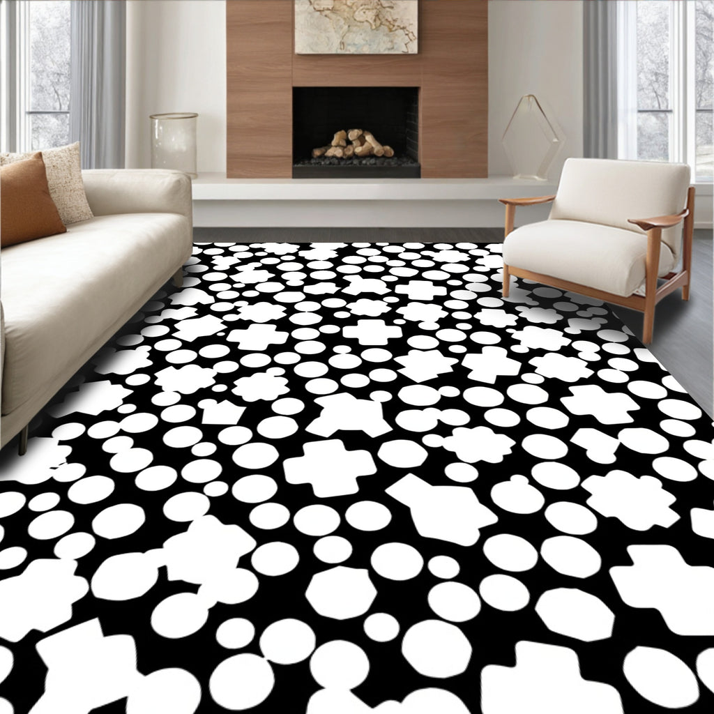Abstract Plus Circle Pattern Design Rug