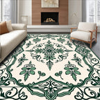Vintage Floral Scrolling Border Design Rug