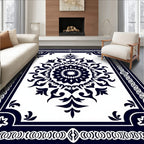 Classic Floral Medallion Border Design Rug