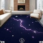 Cosmic Lightning Bolt Nebula Art Rug
