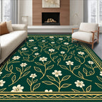 Dark Green floral pattern Rug