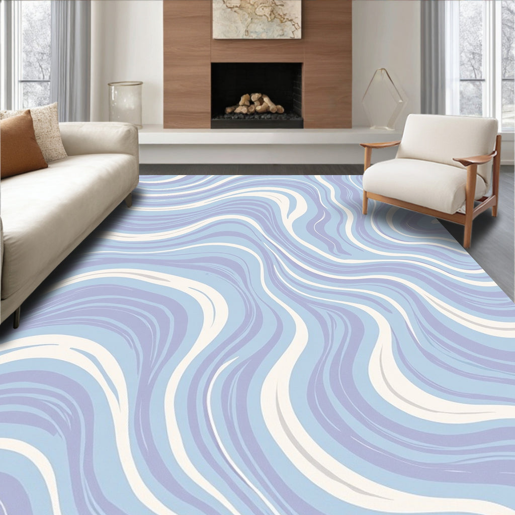 Pastel Swirl Marble Gradient Rug