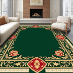 Ornate Floral Geometric Border Design Rug