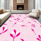 Pink and White Floral Pattern Rug