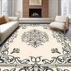Elegant Floral Scrollwork Decorative Rug