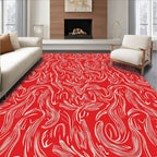 Crimson Swirl Pattern Rug
