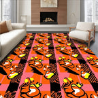 Bold Orange Pink Graphic Pattern Rug